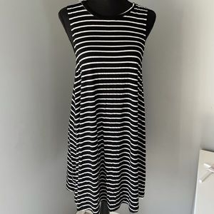 Black Dress with White Stripes